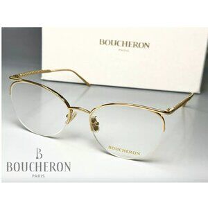 Boucheron 56mm Cat Eye Frames - BC0059O - Gold